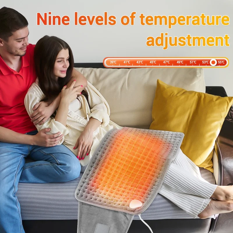 102309 9-Level Heating Belt PTC Control 4 Timers Washable Electric Heating Pad for Waist Back, EU Plug
