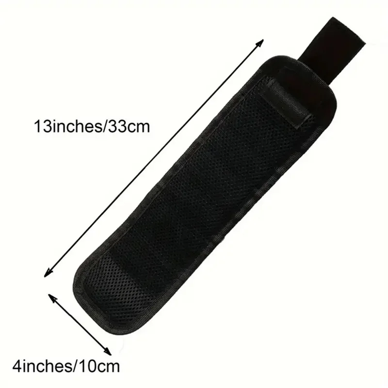 3-Row 9-Magnet Magnetic Tool Wristband Breathable Mesh Adjustable Magic Tape - Blue