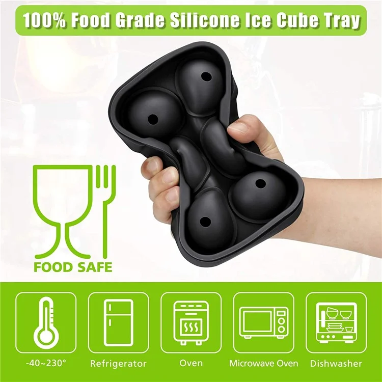 3pcs / Set BPA BPA Silicone Réutilisable Gratuite Silicone Sphere Roune + Square + Plateaux de Glace en Nid D'abeille Avec Couvercle et Entonnoir (sans Certificat de Fda)