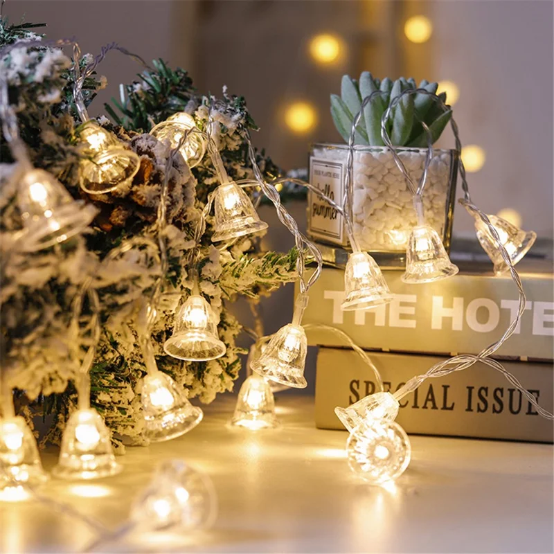 4m 40 LED String Light Christmas Wedding Party Waterproof Bell Shaped Garland with Empty Battery Box - Warm White