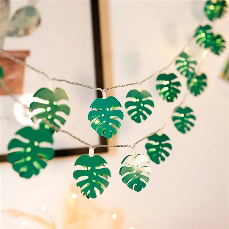 3m Simulation LED Monstera Feuilles de Mariage de Noël LED LED String Nordique Décoration de Fête