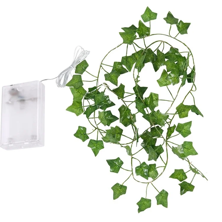 10m 100 LED LED Green Maple Leaf Rattan String String Artificial Plant Copper Wire Lighting Decoration