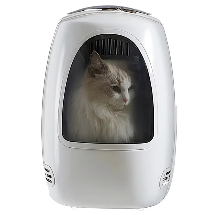 MOESTAR Cat Backpack Carrier Bag Pet Dog Carry Backpack Ventilate Transparent Capsule Backpack for Travel Hiking Outdoors Activities - White