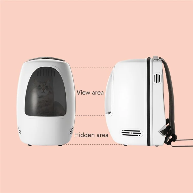 MOESTAR Cat Backpack Carrier Bag Pet Dog Carry Backpack Ventilate Transparent Capsule Backpack for Travel Hiking Outdoors Activities - White