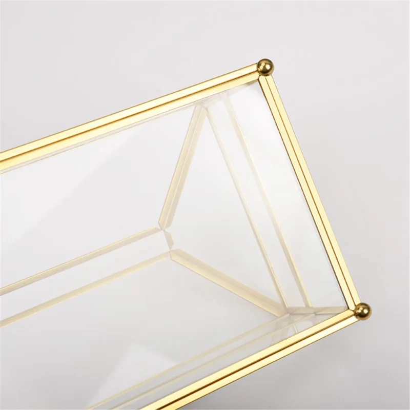 Tissue Box Decorative Golden Napkin Storage Box Decoration Facial Tissue Holder for Dresser Bathroom Bedroom Home Office - Mirror Surface//Size: S