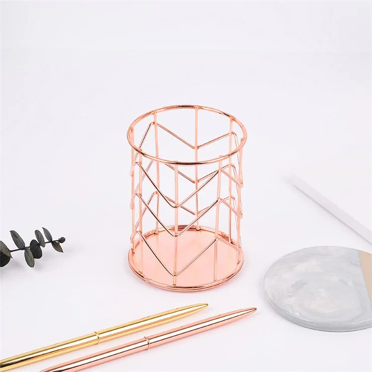 Makeup Щетка Держатель Стиль Стиль Стиль Утюг Искусство Косметика Кисточка Ремено Дисплей Кубок Главная Декоративная Макияж Организатор Настольный Ручка Карандаш Горшок Держатель - Розовое Золото