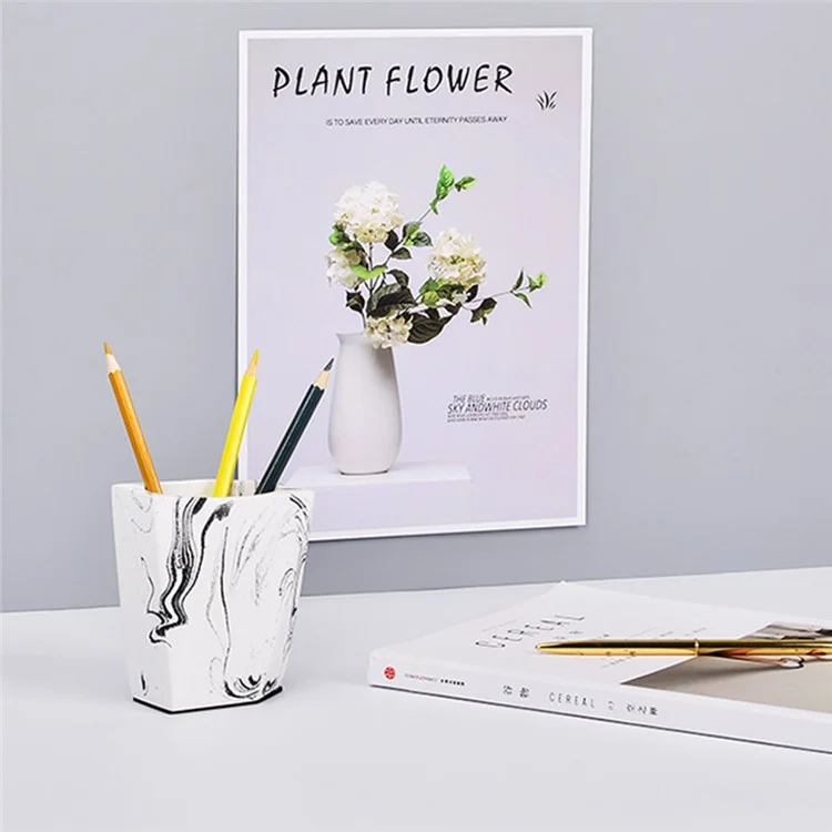 Porte-stylo Géométrique Couleur De L'encre Nordic Desktop Vase Maquillage Brosse Boîte De Stockage Accueil Decor De Bureau