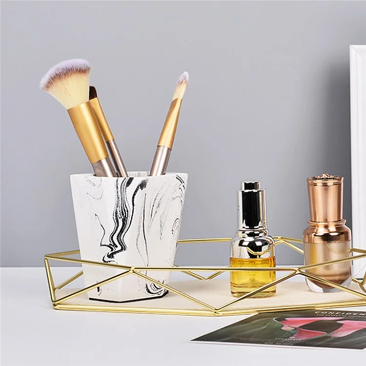 Porte-stylo Géométrique Couleur De L'encre Nordic Desktop Vase Maquillage Brosse Boîte De Stockage Accueil Decor De Bureau