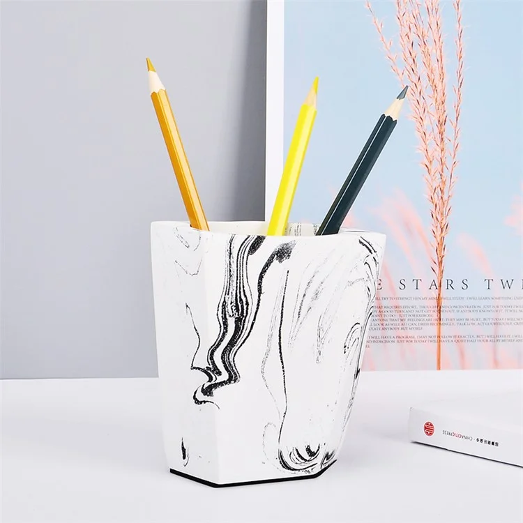 Porte-stylo Géométrique Couleur De L'encre Nordic Desktop Vase Maquillage Brosse Boîte De Stockage Accueil Decor De Bureau