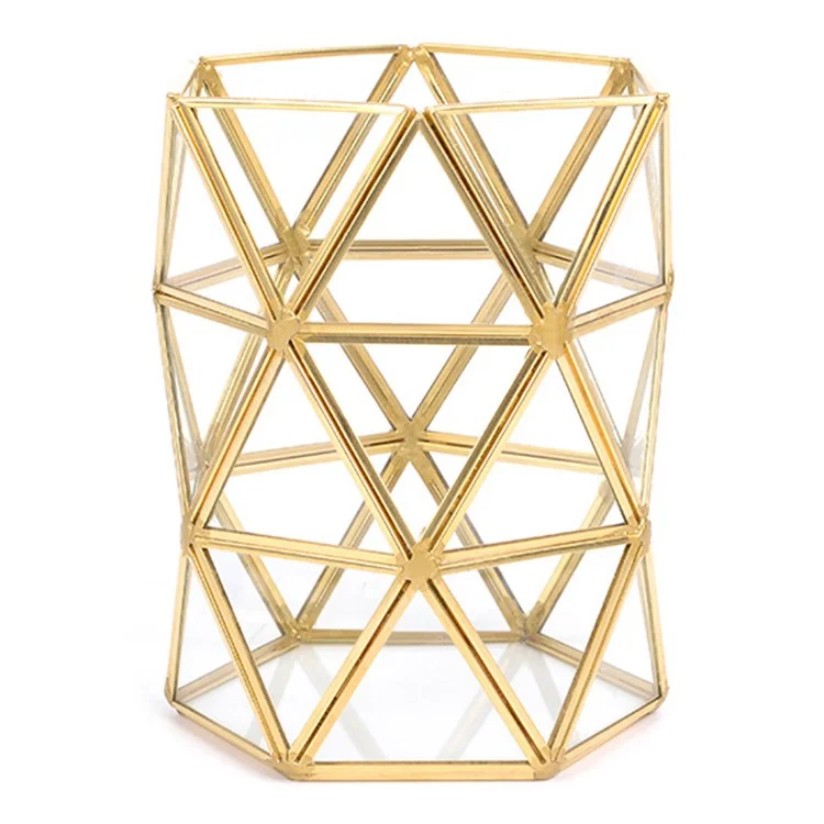 Porta -maquiagem Portador de Bronze Inseto de Vidro de Estilo Caneta Portador de Caneta Malha de Malha de Malha de Lápis Decoração de Cesto de Armazenamento Oco de Armazenamento Oco Home