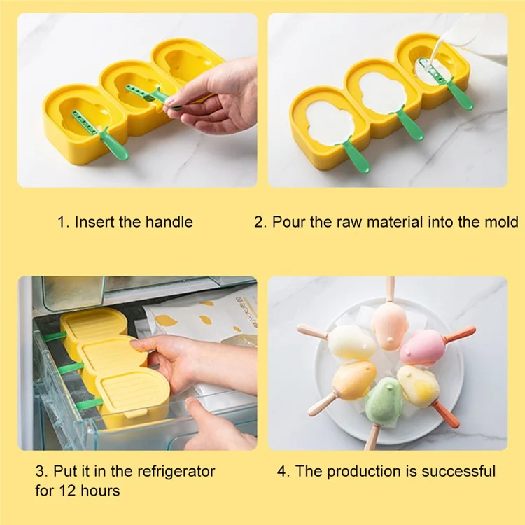 Molde de Silicona Reutilizable con Forma de Pájaro Bonito para Barras de Helado DIY con Tapa y Palo (sin Certificado FDA, Sin BPA) - Azul