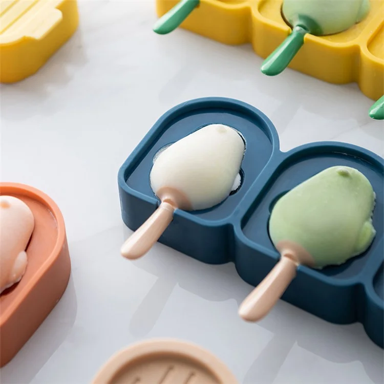 Molde de Silicona Reutilizable con Forma de Pájaro Bonito para Barras de Helado DIY con Tapa y Palo (sin Certificado FDA, Sin BPA) - Azul