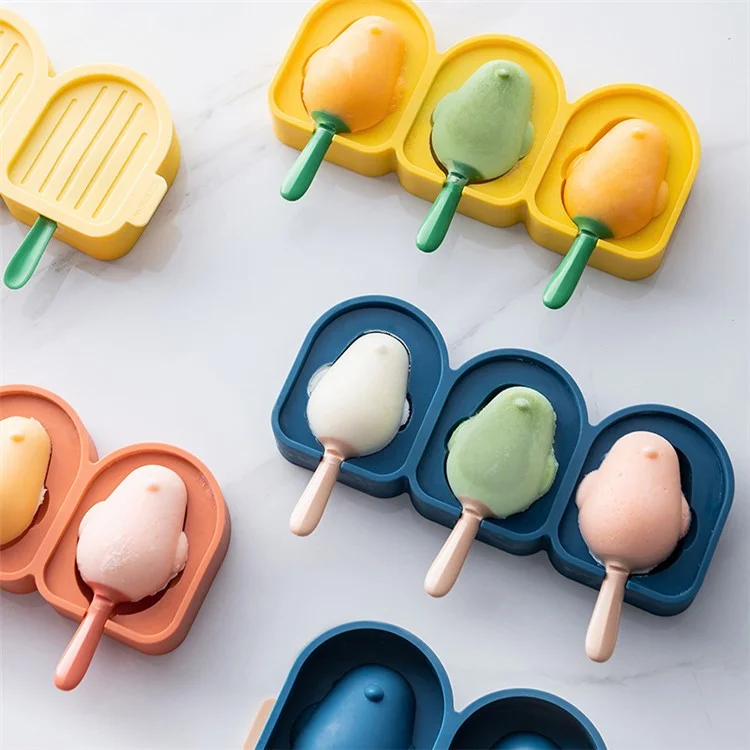 Molde de Silicona Reutilizable con Forma de Pájaro Bonito para Barras de Helado DIY con Tapa y Palo (sin Certificado FDA, Sin BPA) - Azul