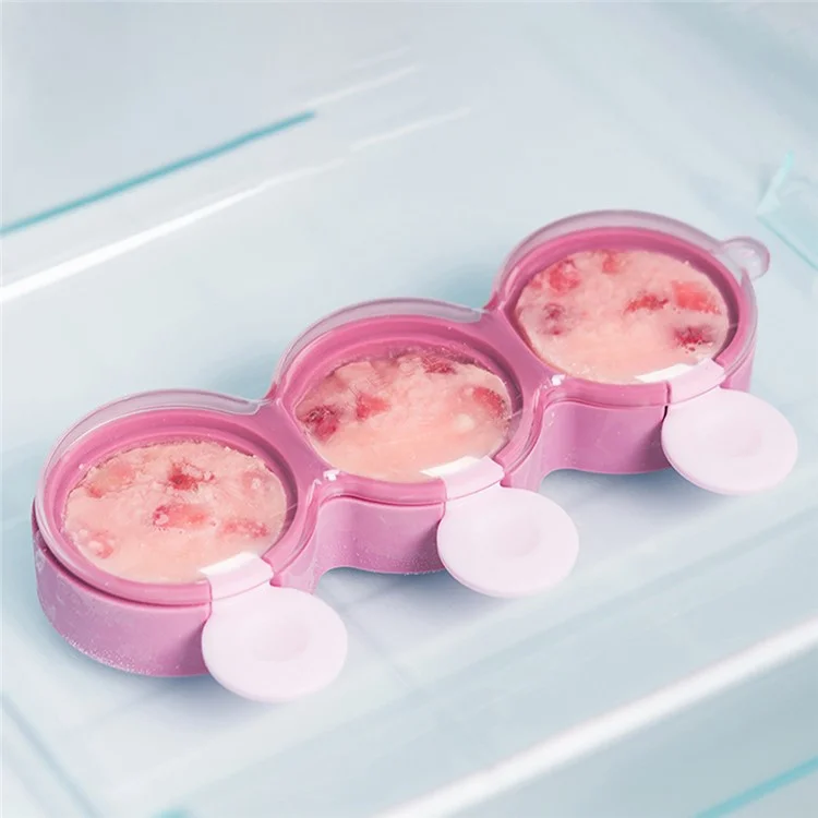 DIY Silicone Doughnut Shaped Ice Cream Mold Dessert Freezer Fruit Juice Milk Pop Ice Cube Mold with Sticks (without FDA Certificate, BPA Free) - Roxo