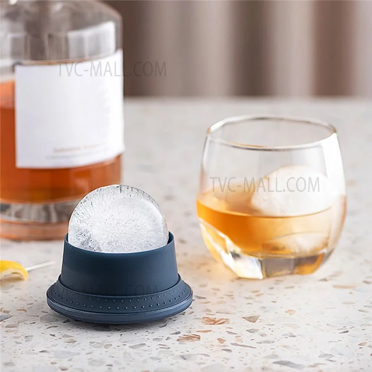 Réfrigérateur Rond À Glace Ronde Réfrigérateur À Glace À Glace Avec Couvercles De Cocktail De Whisky (sans BPA, Aucun Certificat FDA) - Bleu Foncé