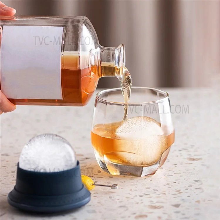 Réfrigérateur Rond À Glace Ronde Réfrigérateur À Glace À Glace Avec Couvercles De Cocktail De Whisky (sans BPA, Aucun Certificat FDA) - Bleu Foncé