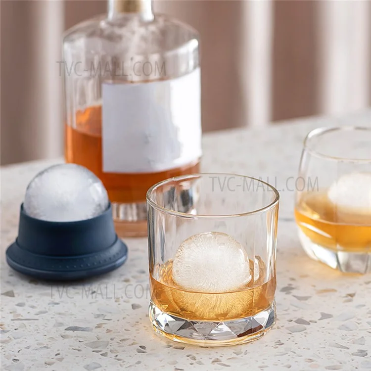 Réfrigérateur Rond À Glace Ronde Réfrigérateur À Glace À Glace Avec Couvercles De Cocktail De Whisky (sans BPA, Aucun Certificat FDA) - Bleu Foncé