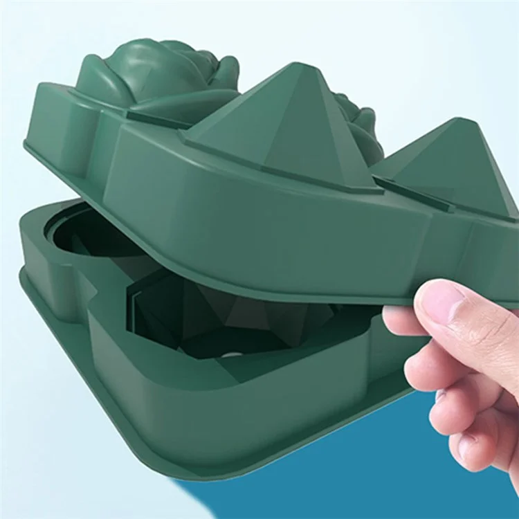 Moule à glaçons en forme de rose et de diamant, 4 grilles en silicone pour refroidir les cocktails et le whisky (sans certificat FDA) - Vert