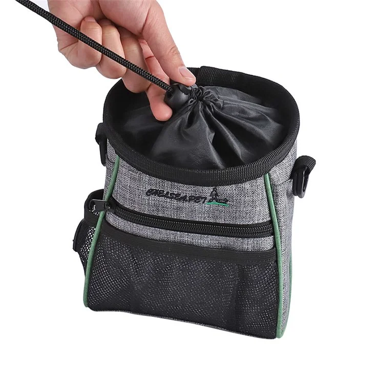 LDLC QS-059 Dog Treat Pouch Pet Hands-Free Training Waist Bag Drawstring Carries Pet Toys Food Poop Bag Pouch - Blue