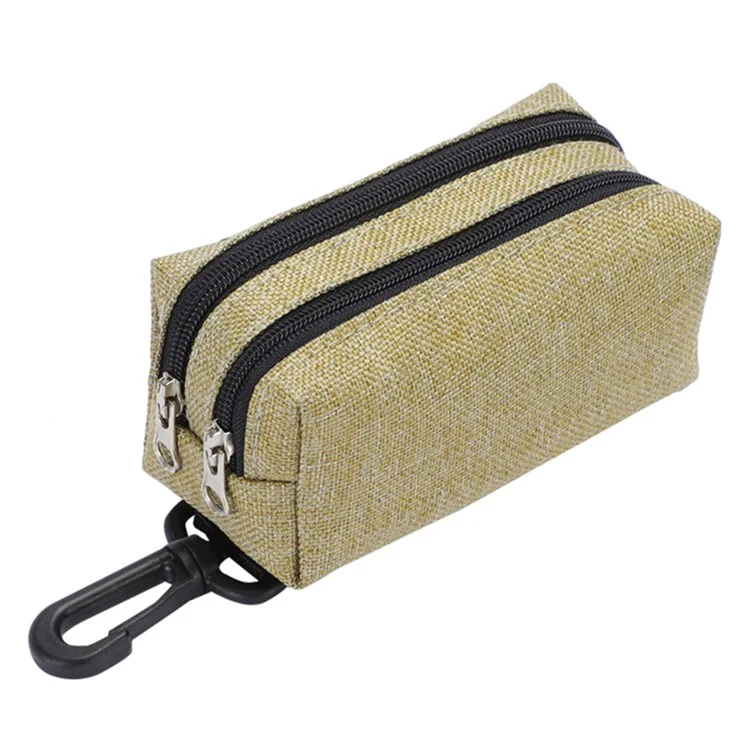 LDLC QS-080 Pour Animaux de Compagnie Dispensateur Dispens à Fermeture Éclair Portable Porte-merde Porte-toile Porte-masse, Double Fermeture à Glissière - Jaune