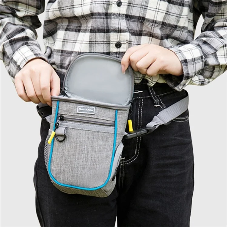 LDLC QS-095 Outdoor Walking Large Capacity Dog Treat Pouch Waterproof Pet Training Waist Bag - Light Grey