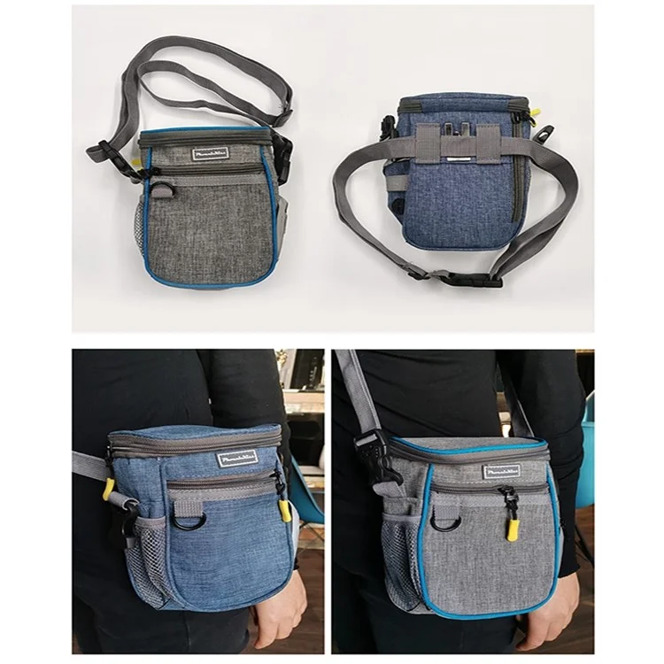 LDLC QS-095 Outdoor Walking Large Capacity Dog Treat Pouch Waterproof Pet Training Waist Bag - Light Grey