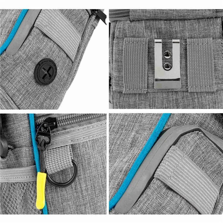 LDLC QS-095 Outdoor Walking Large Capacity Dog Treat Pouch Waterproof Pet Training Waist Bag - Light Grey