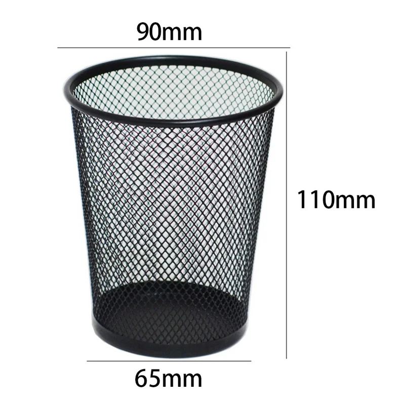 6PCS Size S Rustproof Mesh Pen Holders Pencil Holders Office Supplies Desk Organizer Makeup Brush Holders - Black