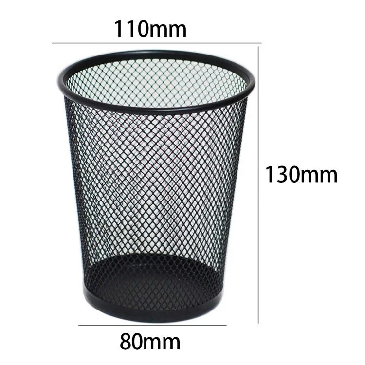 6pcs Size M Simple Style Mesh Pen Holder Pencil Thopent Office Forniture Organizzatore di Spazzole Per il Trucco da Scrivania. - Nero