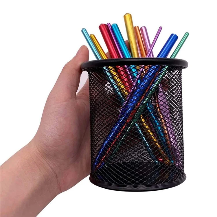 Pencil Holder Metal Pencil Cup Mesh Makeup Brush Pen Organizer for Home, Office and School