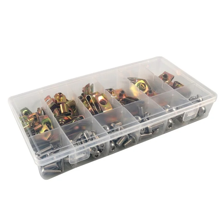 A7573 115pcs M4 M5 M6 M8 Hammerkopf Drop U-nuss-clip-sortiment-kit Mit Kunststoffbox