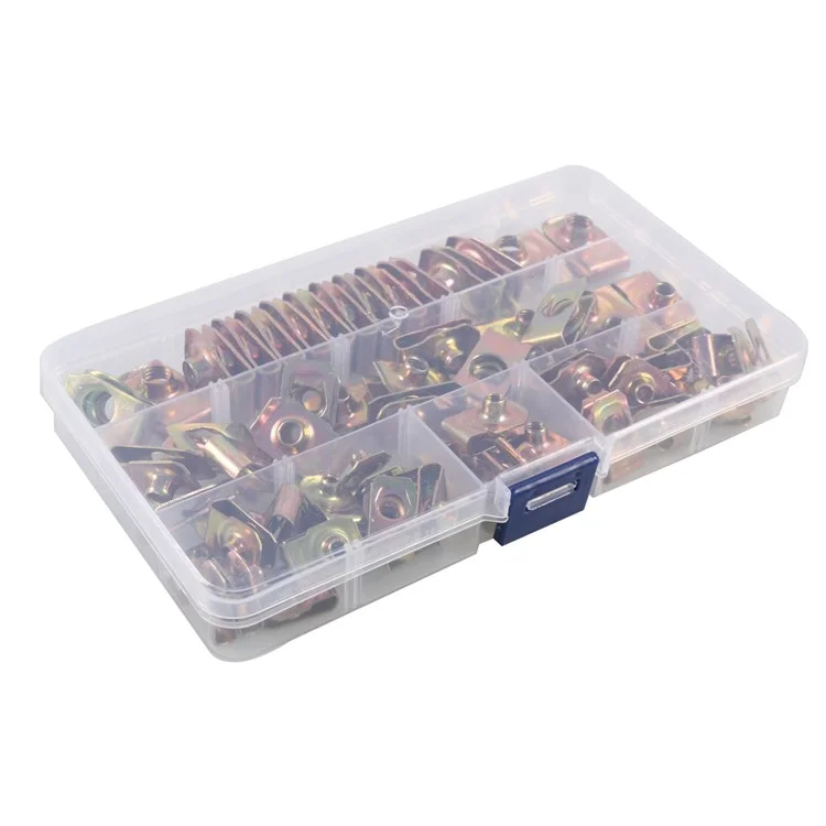 A7506 60PCS M4 M5 M6 M8 Couleur Zinc Tension Rose-nut Kit D'assortiment de Machines à Sous Avec Boîte en Plastique