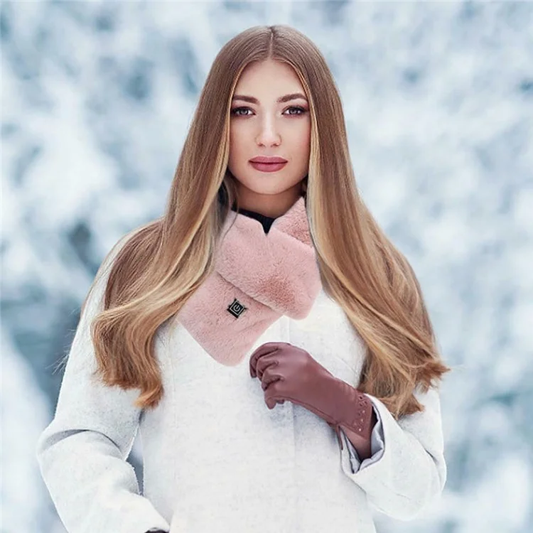 Col chaufféSimilaire pour Hommes et Femmes en Fausse Fourrure pour l'Hiver - Rose