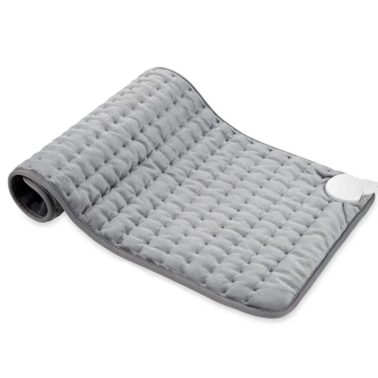 Doppelseitige Mikroplush Electric Decke Heizkissen Bauch Taille Rückenschmerzen Relief Winterwärmer Wärmesteuerung - Grau / US -stecker