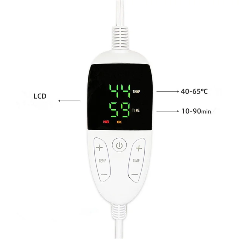 Double-sided Microplush Electric Blanket Heating Pad Abdomen Waist Back Pain Relief Winter Warmer Heat Controller - Blue / EU Plug