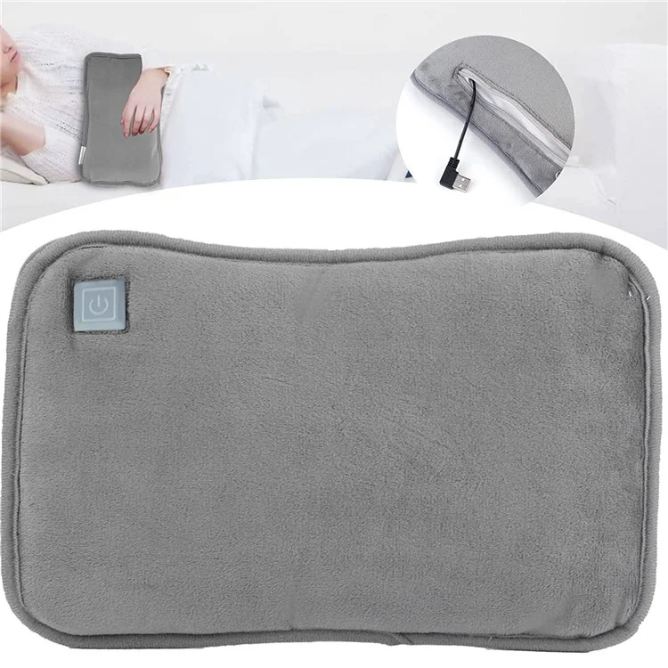 USB Heater Rechargeable Hand Warmer 3 Temperature Control Portable Electric Hand Warmer with Pocket - Grey