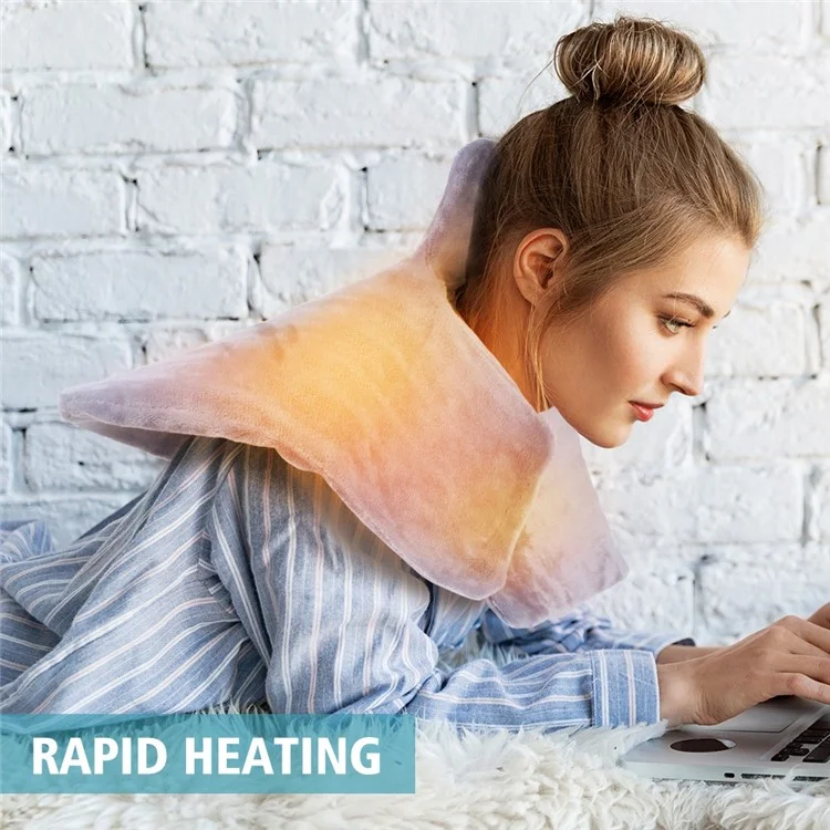 Electric Heating Pad for Neck Back Pain Relief Shoulder Heating Shawl Wrap Heat Therapy Winter Thermal Blanket - EU Plug