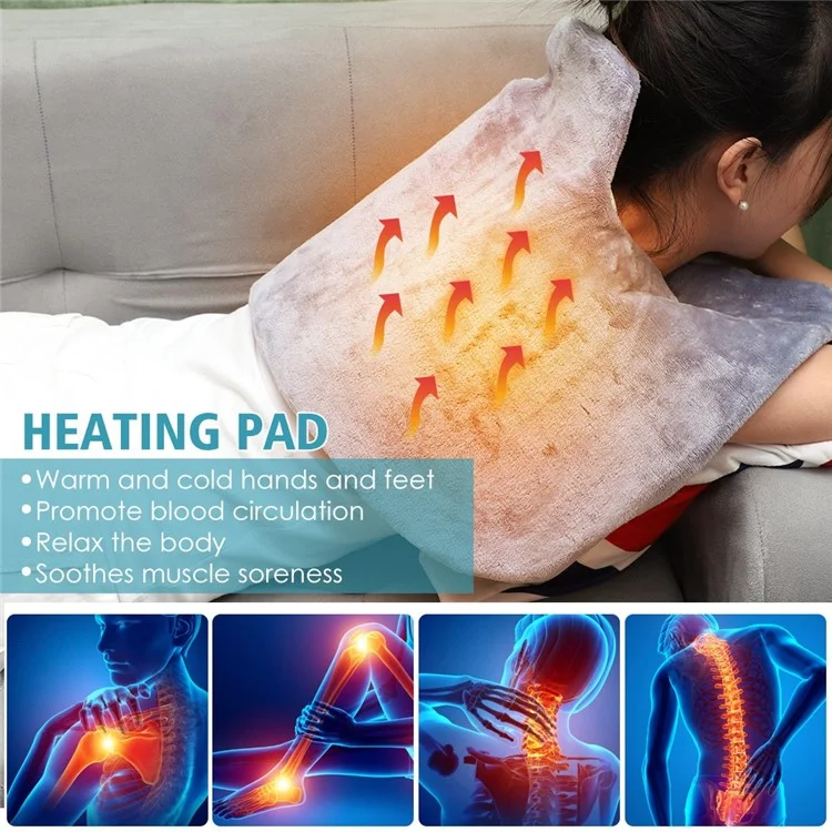 Electric Heating Pad for Neck Back Pain Relief Shoulder Heating Shawl Wrap Heat Therapy Winter Thermal Blanket - EU Plug