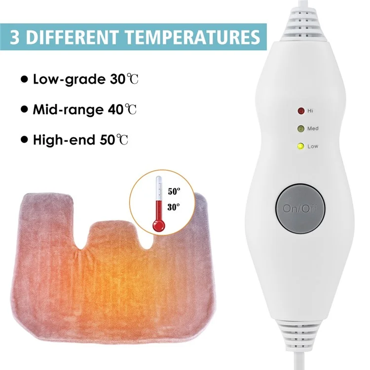 Electric Heating Pad for Neck Back Pain Relief Shoulder Heating Shawl Wrap Heat Therapy Winter Thermal Blanket - EU Plug