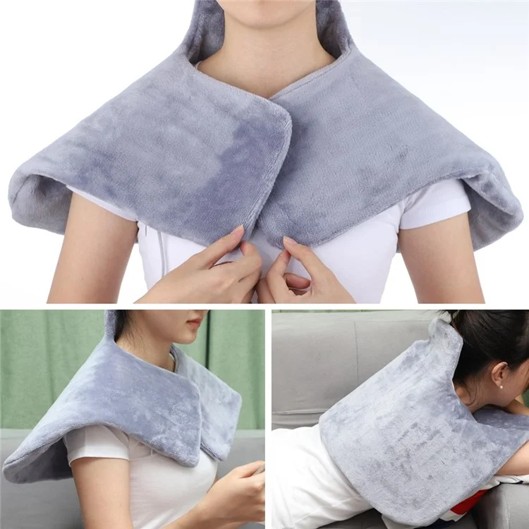 Electric Heating Pad for Neck Back Pain Relief Shoulder Heating Shawl Wrap Heat Therapy Winter Thermal Blanket - EU Plug