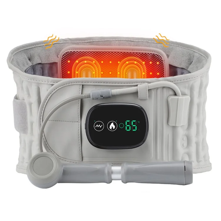 Infrared Heating Inflatable Belt Decompression Massager USB Charge LED Display Lumbar Bandage Spinal Corrector Waist Vibration