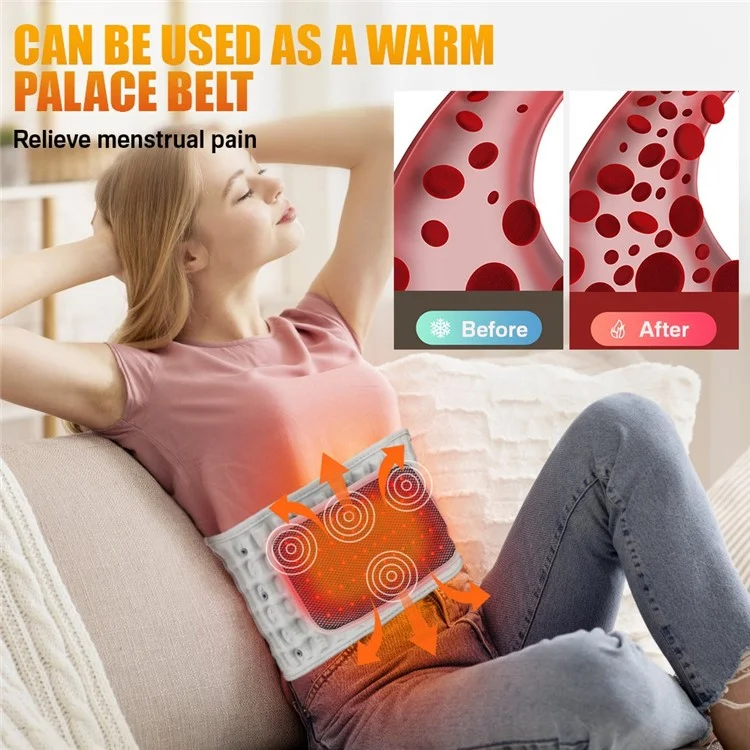 Infrared Heating Inflatable Belt Decompression Massager USB Charge LED Display Lumbar Bandage Spinal Corrector Waist Vibration