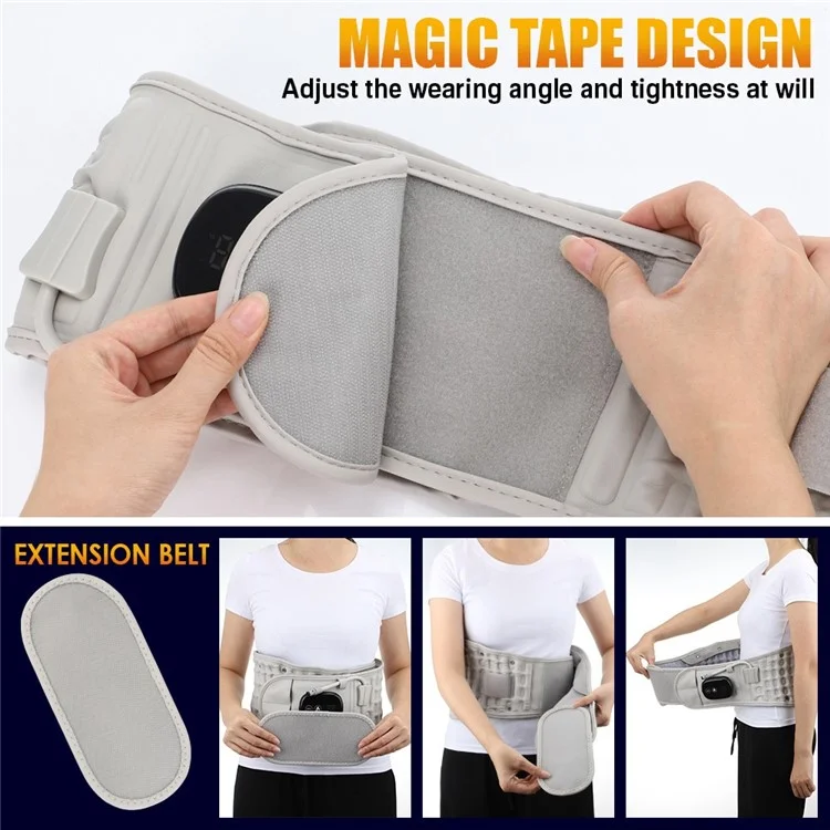 Infrared Heating Inflatable Belt Decompression Massager USB Charge LED Display Lumbar Bandage Spinal Corrector Waist Vibration