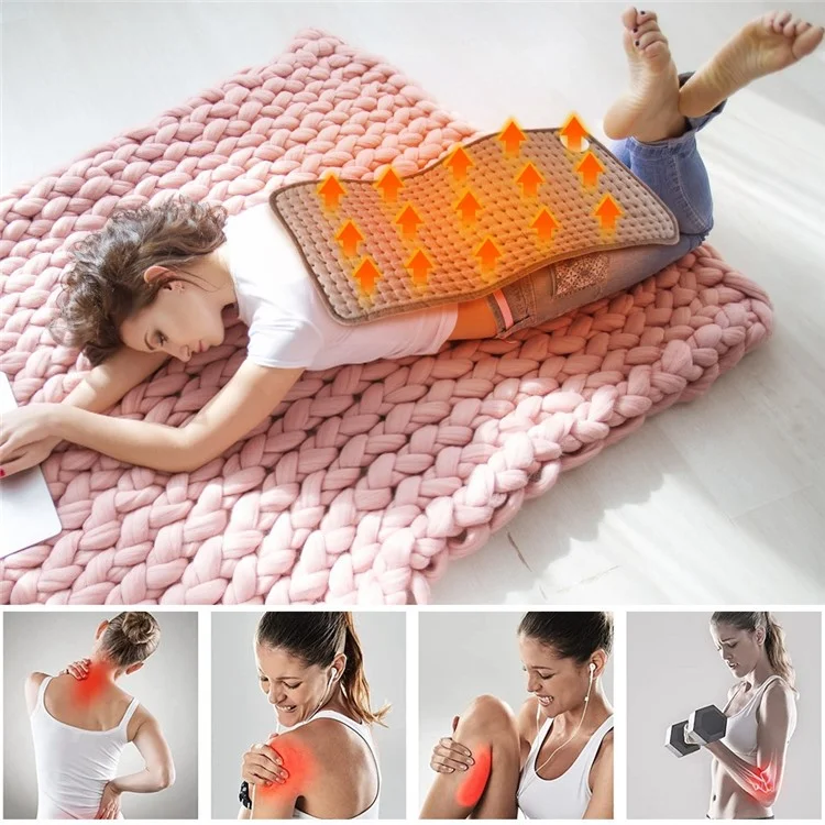 110V-240V Electric Heating Pad for Abdomen Waist Back Pain Relief 3 Timer 10 Heat Levels 12x24 inch Washable Physiotherapy Heat Pad - US Plug