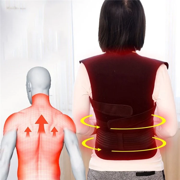 108 Magnete Turmalin-Magnettherapie-Selbsterhitzungsweste Taille Rücken Schulter Haltungskorrektur Wirbelsäulen-Lendenstütze Schmerzen Entlastung - M