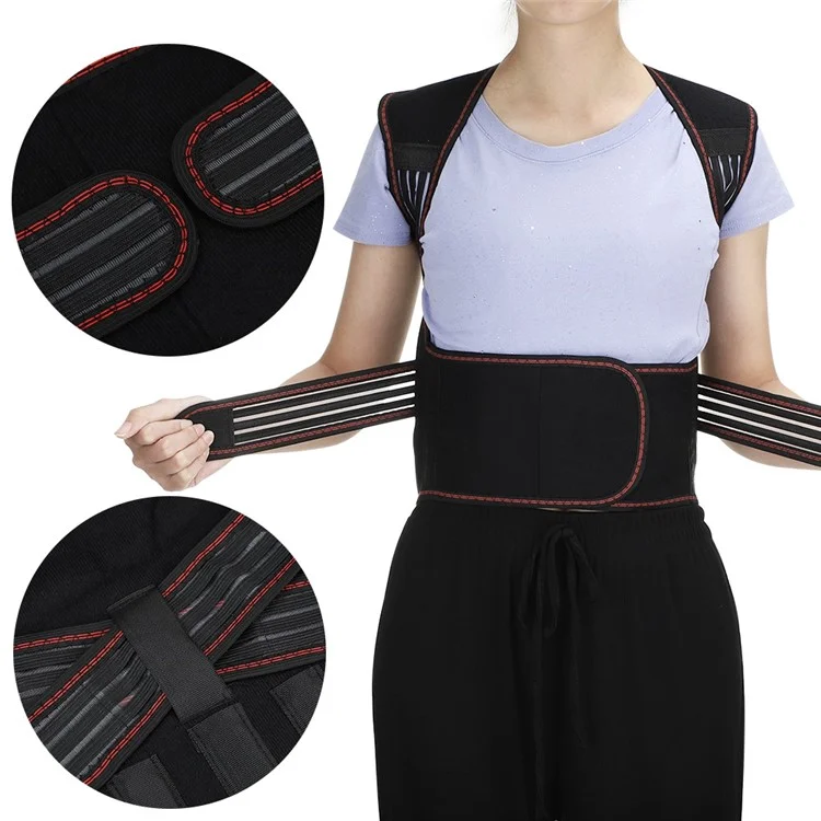 108 Magnete Turmalin-Magnettherapie-Selbsterhitzungsweste Taille Rücken Schulter Haltungskorrektur Wirbelsäulen-Lendenstütze Schmerzen Entlastung - M
