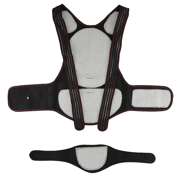 108 Magnete Turmalin-Magnettherapie-Selbsterhitzungsweste Taille Rücken Schulter Haltungskorrektur Wirbelsäulen-Lendenstütze Schmerzen Entlastung - M