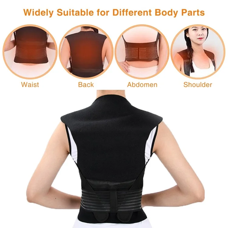 108 Magnets Tourmaline Magnetic Therapy Self-heating Vest Waist Back Shoulder Posture Corrector Spine Lumbar Brace Support Belt Pain Relief - L