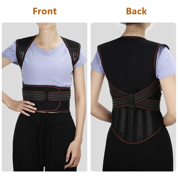 108 Magnets Tourmaline Magnetic Therapy Self-heating Vest Waist Back Shoulder Posture Corrector Spine Lumbar Brace Support Belt Pain Relief - L
