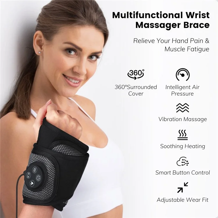 Braçadeira Inteligente KY-1042 Massageador de Pulso Tratamentos de Relaxamento Compressão de Mão Massageador de Ar Quente Compress Braçadeira de Aquecimento de Pulso Massageador
